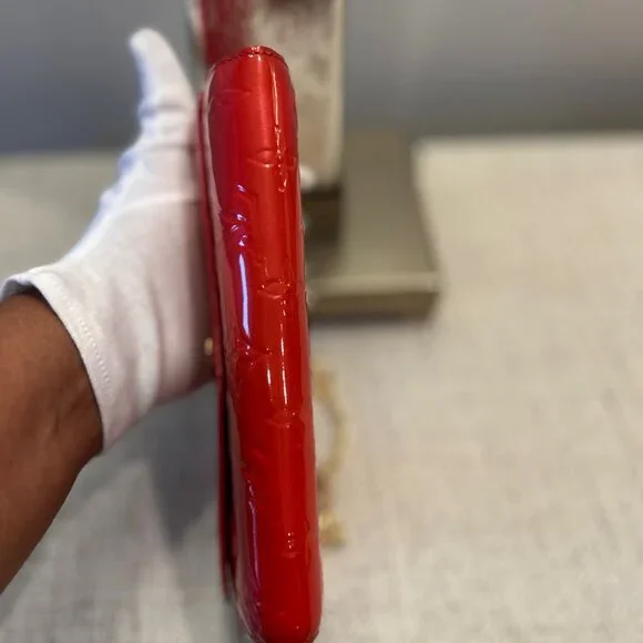 Louis Vuitton Vernis Portefeuille Sarah Wallet Vibrant Red Patent Leather - Picture 4 of 12